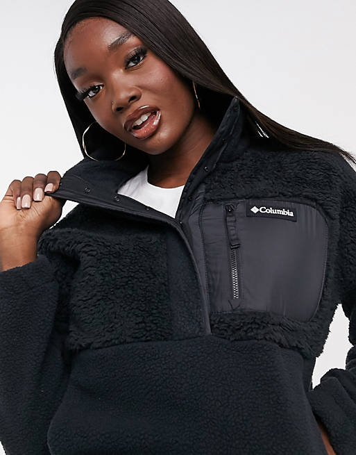 Black and white sherpa pullover