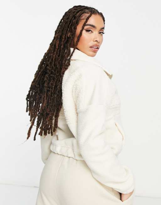 Columbia Lodge sherpa pullover fleece in cream Exclusive at ASOS