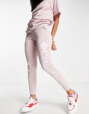 Columbia Logo fleece joggers in pink