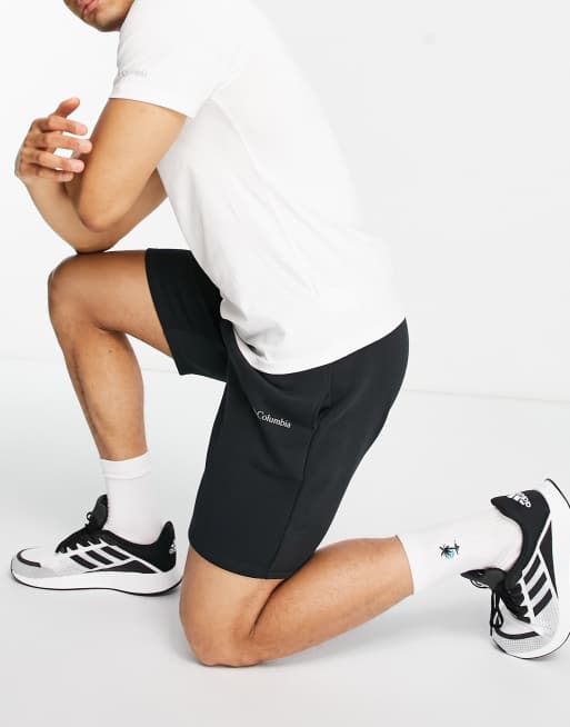 Columbia logo fleece shorts in black