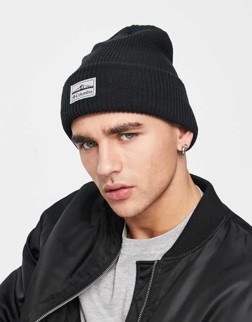 Columbia Lost Lager polyester knit beanie in black 