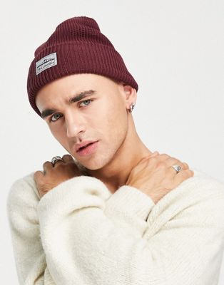Columbia Lost Lager polyester knit beanie in burgundy  - ASOS Price Checker