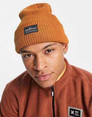 Columbia Lost Lager polyester knit beanie in tan - ASOS Price Checker