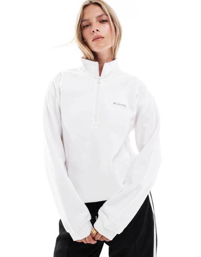 Columbia - meridian creek quarter zip sweat in white