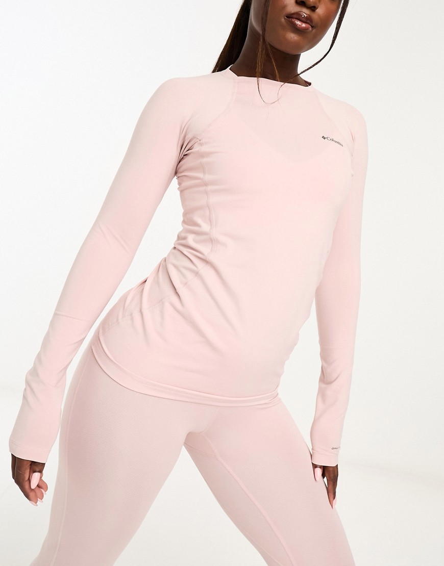 Columbia Midweight ski underlayer long sleeve top in pink