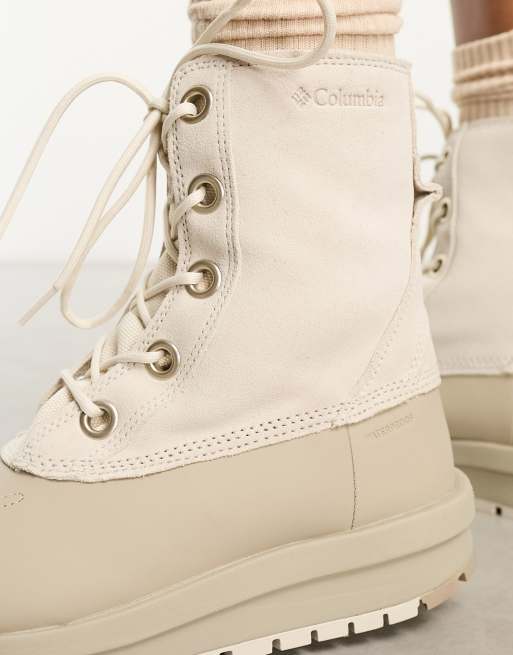 Columbia Moritza Shield snow boots in off white