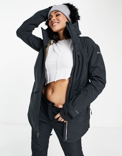 Columbia Mount Bindo long ski jacket in black | ASOS