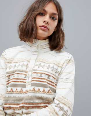 Columbia Mountain Side Printed Pull Over Fleece in Stone ASOS