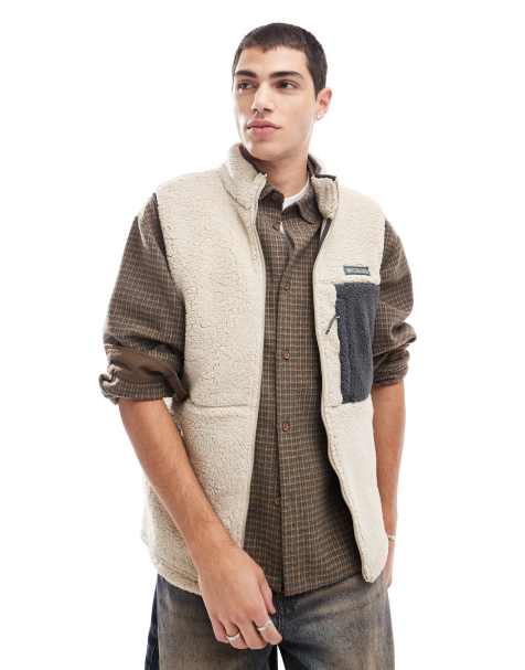 Columbia Mountainside heavyweight fleece gilet in stone - view 1