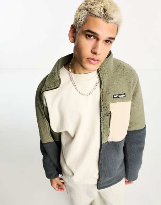 Columbia Mountainside heavyweight fleece in khaki | ASOS