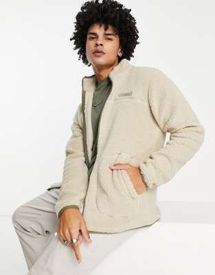 Columbia Mountainside heavyweight fleece zip up in stone-Neutral