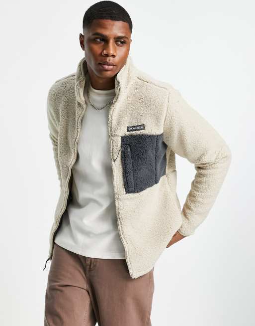 Columbia Mountainside Heavyweight full zip fleece in beige ASOS