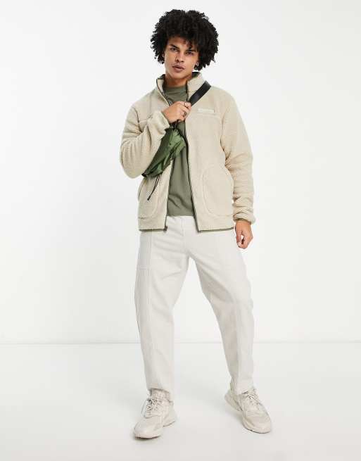 Columbia Mountainside heavyweight zip up fleece in stone ASOS