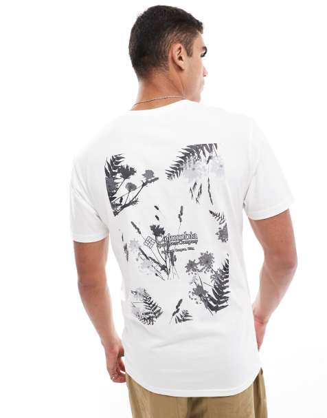 Columbia - Navy Heights - T-shirt met bloemenprint in wit, exclusief bij ASOS - view 1