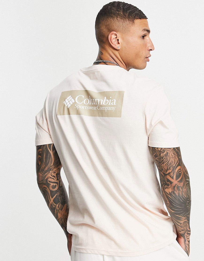 Columbia North Cascades back print T-shirt in beige-White