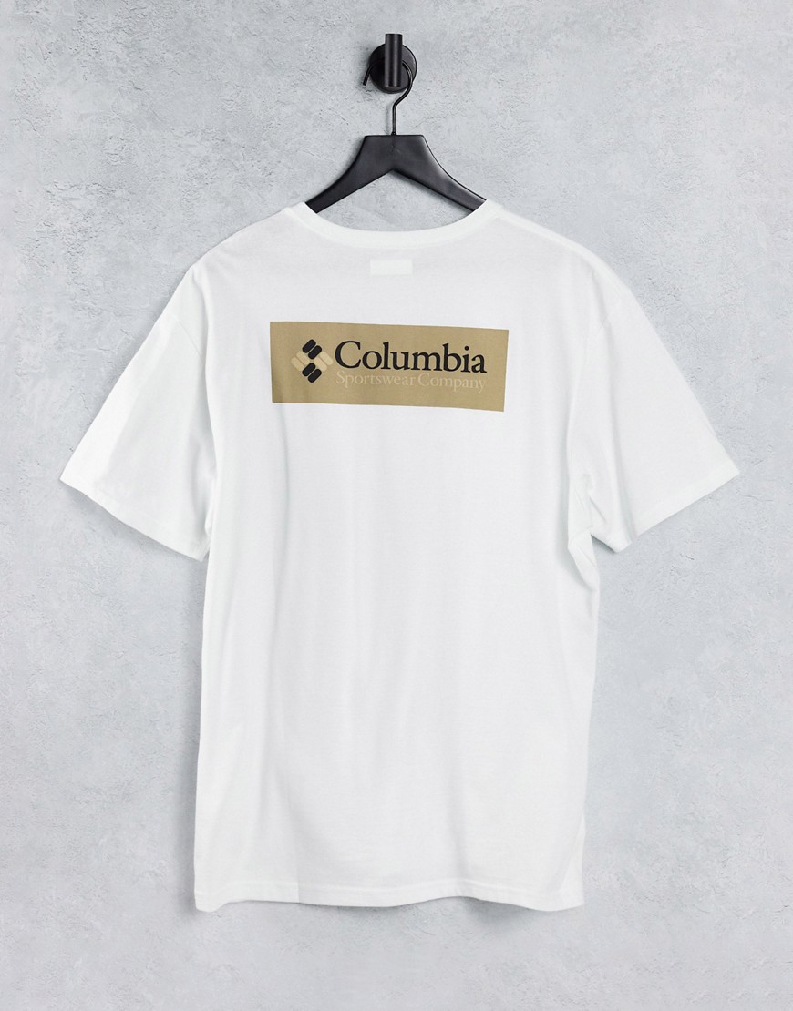 Columbia North Cascades back print T-shirt in white/beige