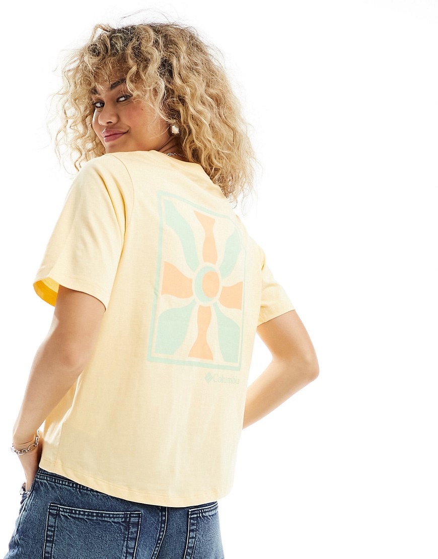 Columbia North Cascades back print t-shirt in yellow
