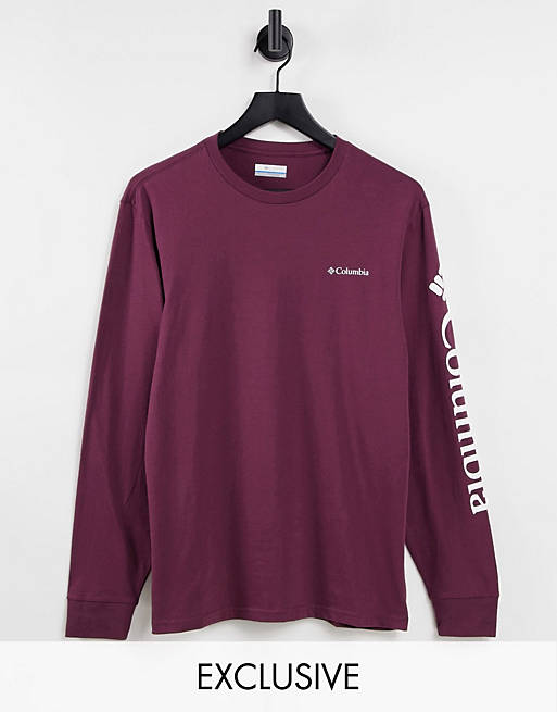 Tops Columbia North Cascades long sleeve t-shirt in burgundy Exclusive at  