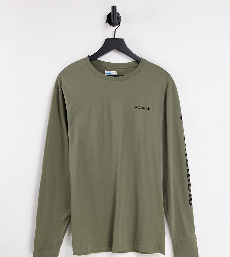 Columbia North Cascades long sleeve t-shirt in green/black Exclusive at ASOS
