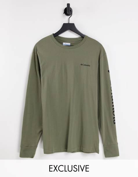 Columbia North Cascades long sleeve t-shirt in green/black Exclusive at ASOS 