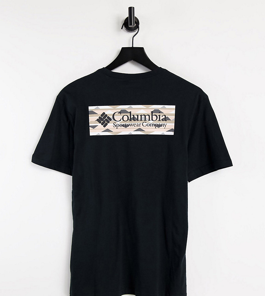 Columbia North Cascades t-shirt in black geo Exclusive at ASOS