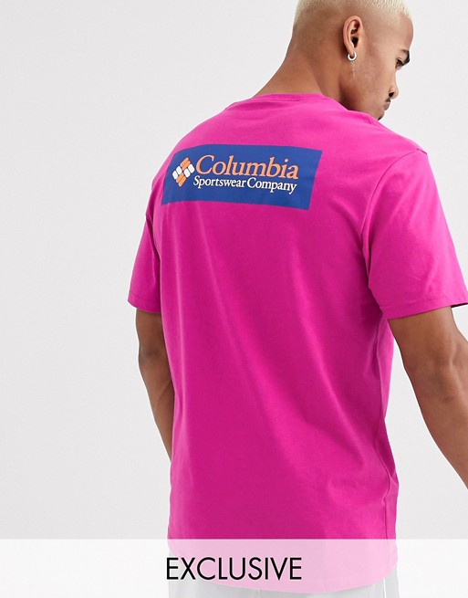 Columbia North Cascades t-shirt in pink with back logo Exclusive at ASOS