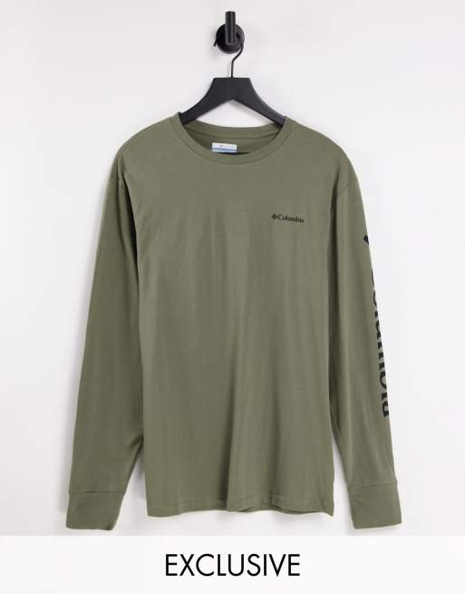 Columbia - North Cascades - T-shirt met lange mouwen in groen/zwart, exclusief bij ASOS 