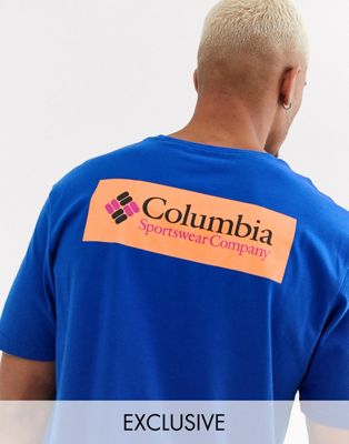 Columbia - North Cascades - T-shirt met logo vooraan in blauw, exclusief bij ASOS