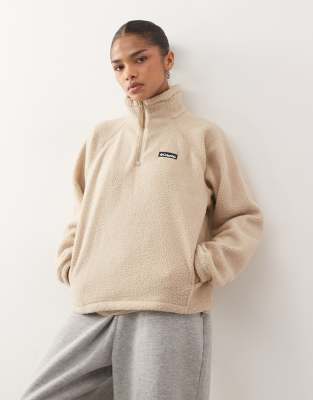Columbia - Olive Spring - Fleece-Oberteil in Beige mit kurzem Reißverschluss, exklusiv bei ASOS-Neutral