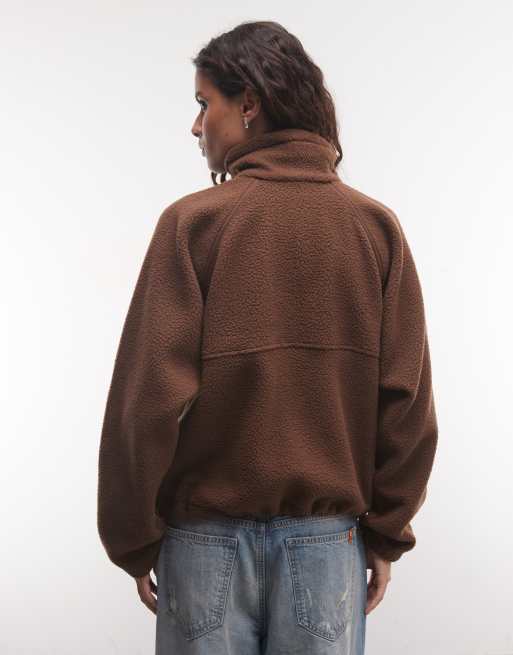Columbia Olive Spring half snap fleece in brown, 4 of 4