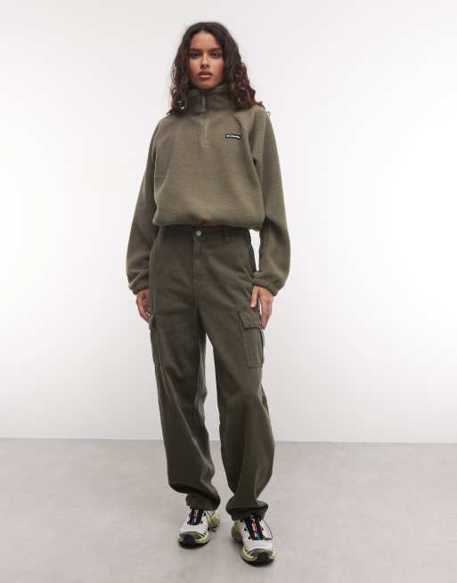 Columbia Olive Spring half snap fleece in green, 2 of 4