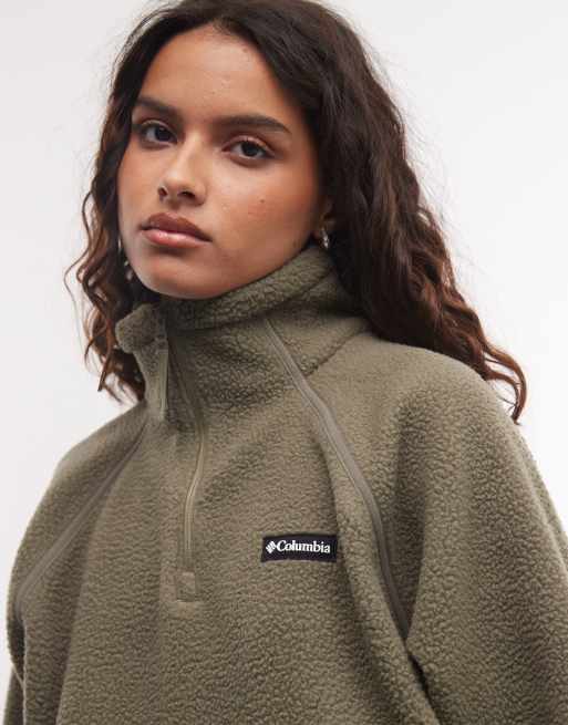 Columbia Olive Spring half snap fleece in green, 3 of 4