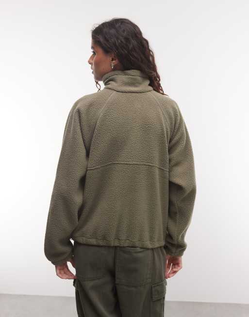 Columbia Olive Spring half snap fleece in green, 4 of 4