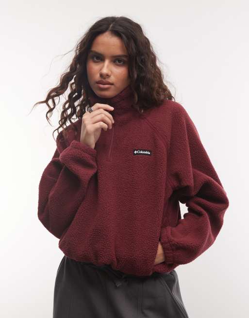 Columbia Olive Spring half snap fleece in red, 3 of 4