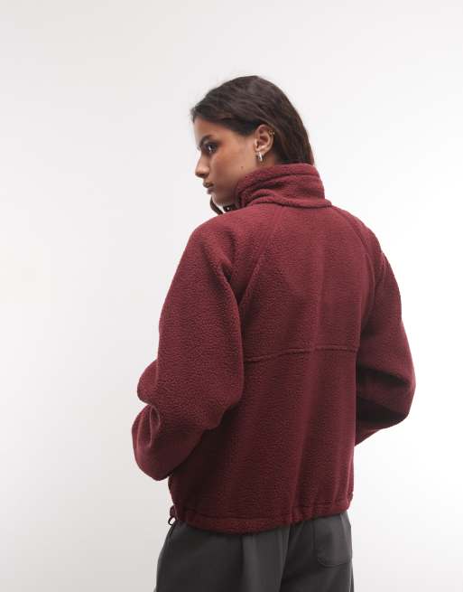 Columbia Olive Spring half snap fleece in red, 4 of 4