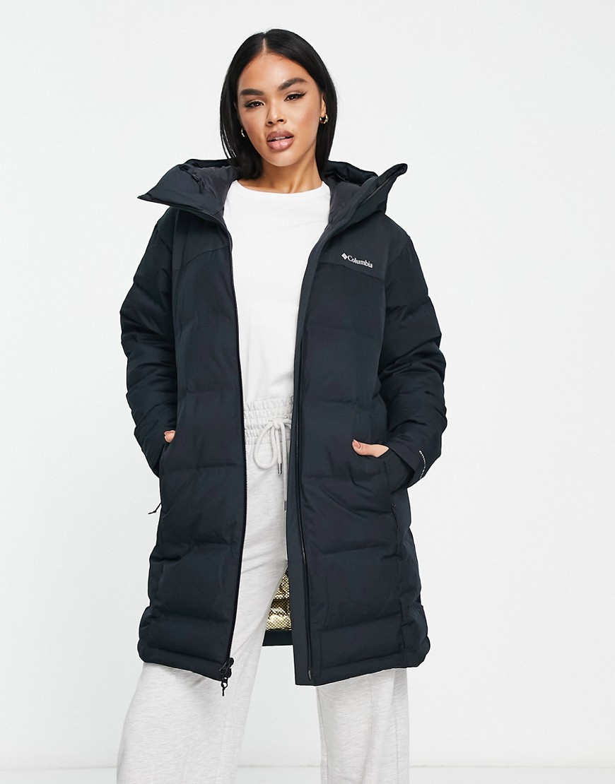 Columbia Opal Hill Mid hooded down jacket in black
