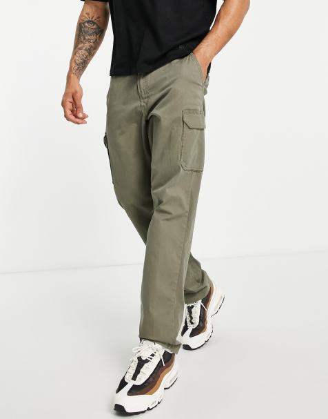 Selected Homme slim tapered cargo pants in khaki green