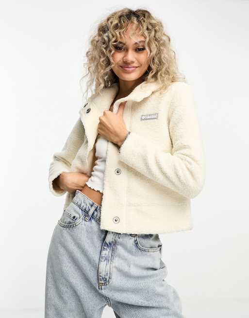 Columbia – Panorama – Jacke aus Sherpa-Fleece in gebrochenem Weiß mit Druckknopf