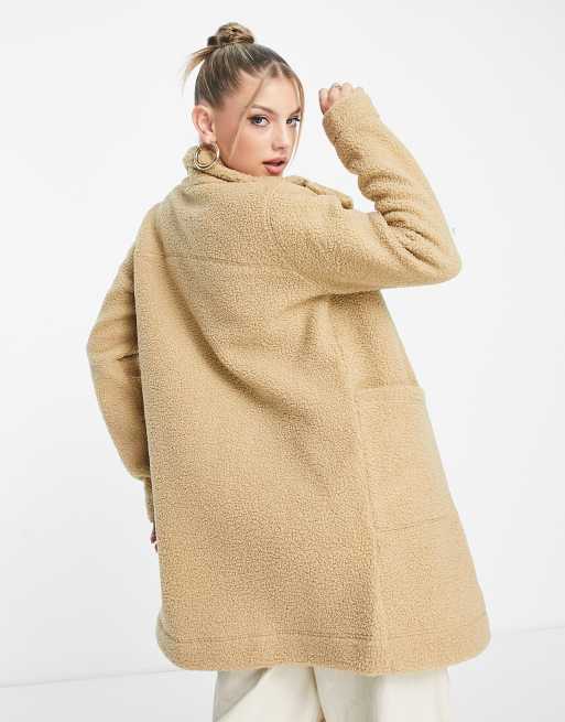 Columbia - Panorama - Lang jack van sherpa fleece in zandkleur, 3 van 4