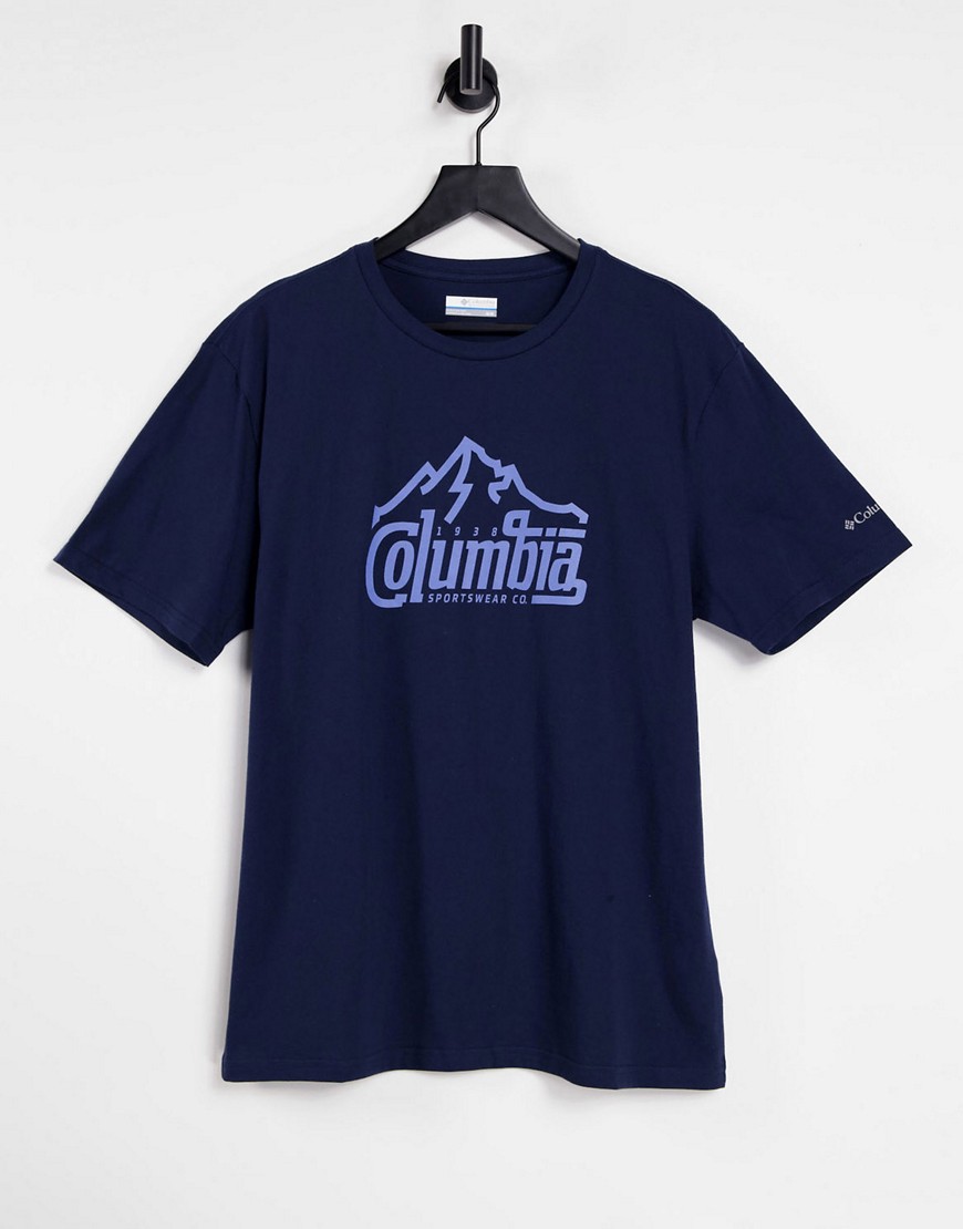 Columbia – Path Lake – Marinblå t-shirt med grafiskt tryck