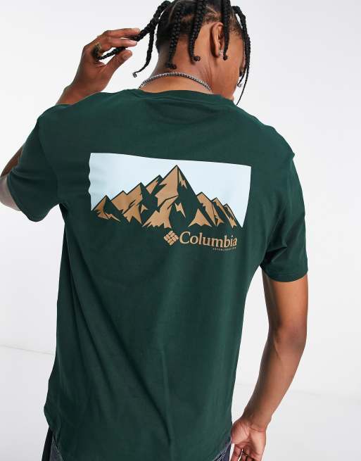 Columbia Peak back graphic t-shirt in spruce green Exclusive at ASOS | ASOS