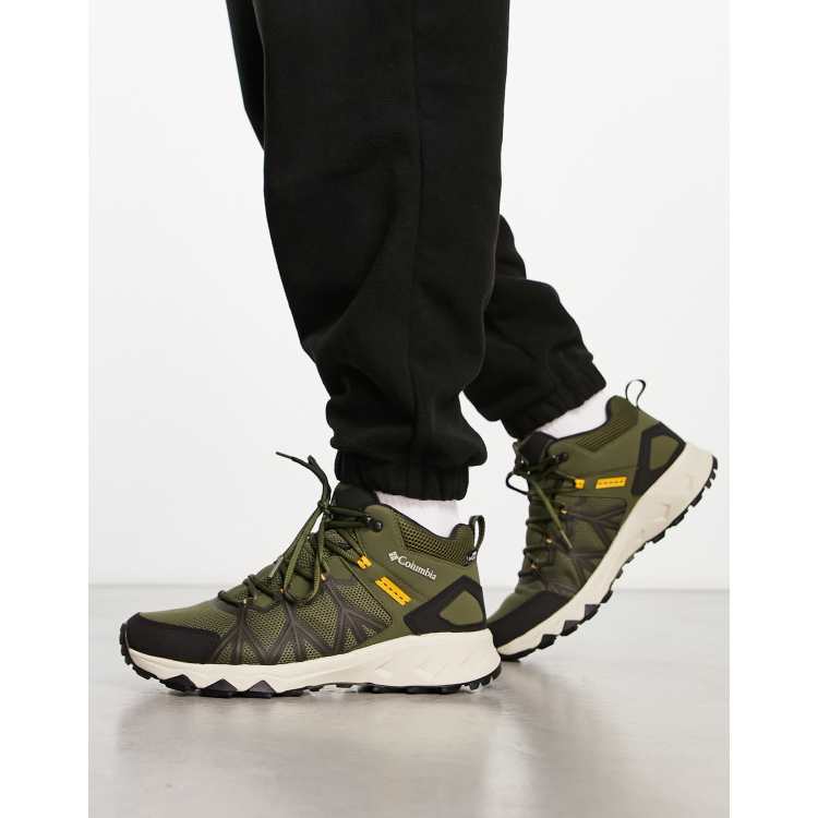 Columbia peakfreak II mid outdry hiking boots in khaki ASOS