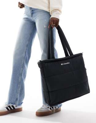 Pike Lake II puffer tote bag in black