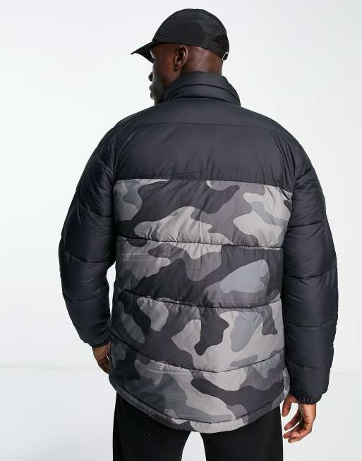 Columbia Pike Lake puffer jacket in black camo ASOS