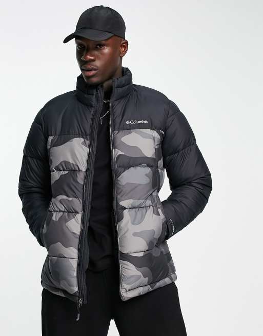 Columbia Pike Lake puffer jacket in black camo