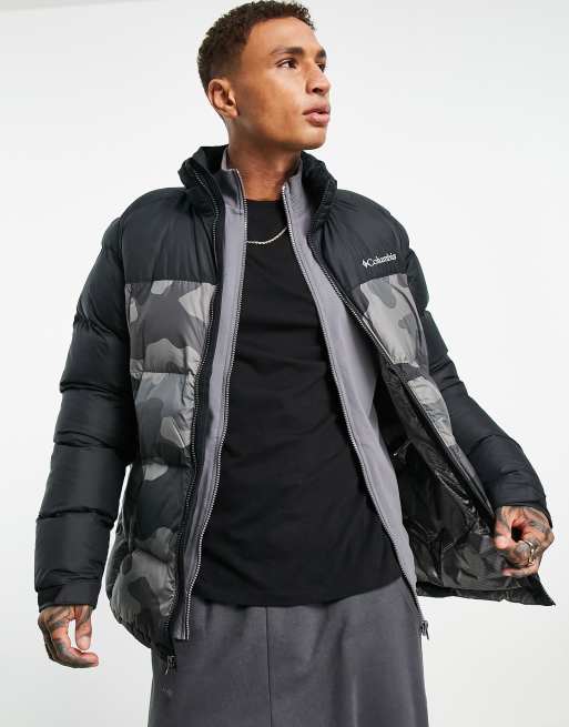 Columbia Pike Lake puffer jacket in black camo, 1 of 4