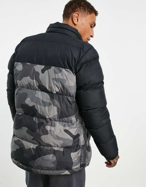 Black camo cheap puffer jacket