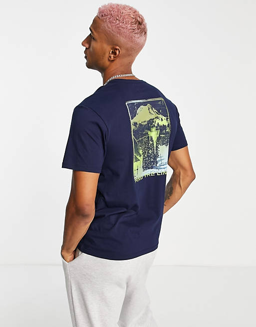 T-Shirts & Vests Columbia Pikewood Graphic back print t-shirt in navy 