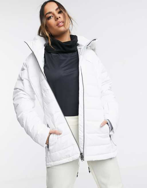 Columbia Ponderay ski jacket in white ASOS