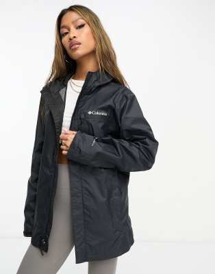 Columbia Pouring Adventure Ii Rain Coat In Black